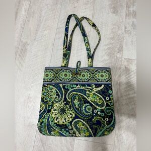 Vera Bradley Green and Blue Paisley Tote